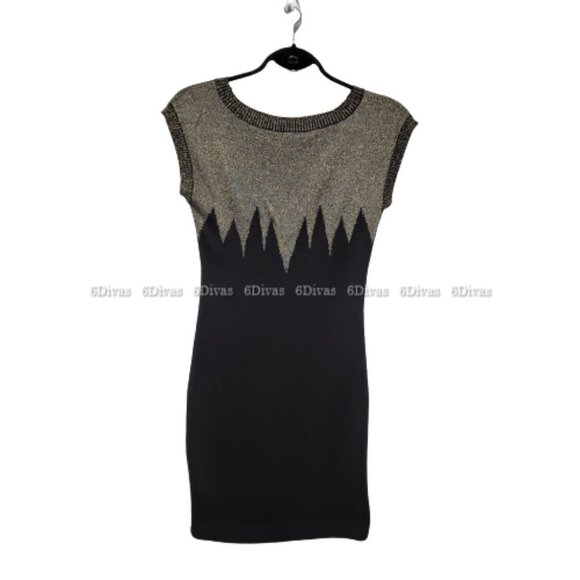 Gold and Black Glitter Party Dress or Sweater Dress -NEW ! Size M, L, XL - Picture 9 of 14